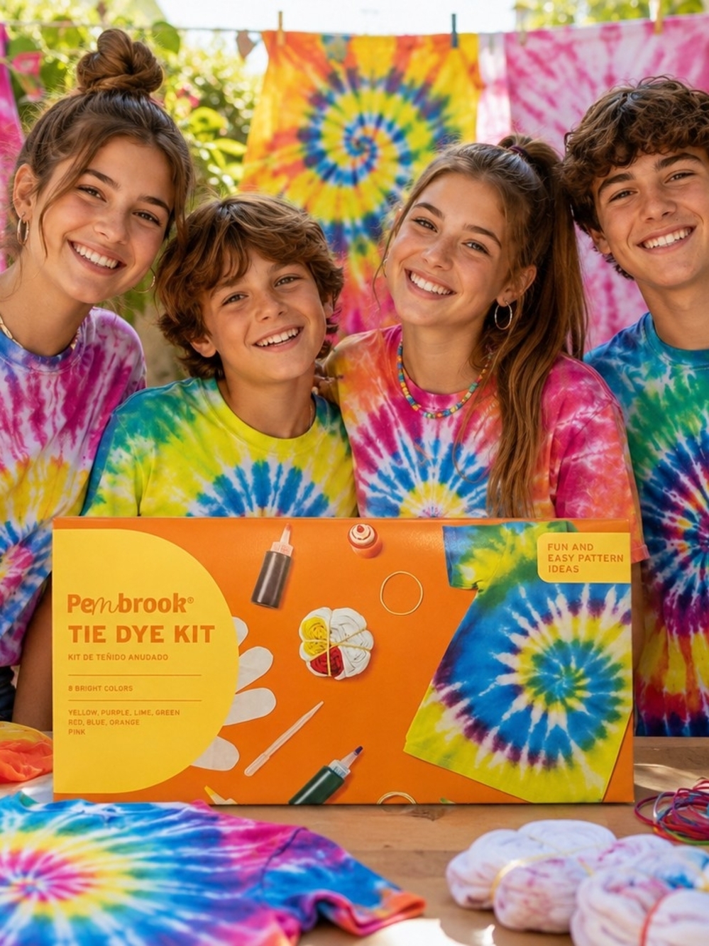 Pembrook Tie Dye Kit - Bright Multicolor Home Art Set